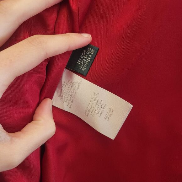 Vtg Ralph Lauren LRL Womens Red Worsted Wool Gold Crown Crest Jacket Sz 6 Preppy - Picture 7 of 8